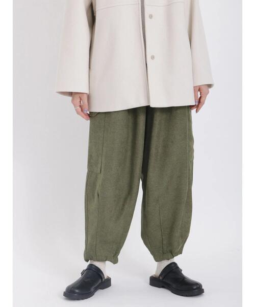 Samansa Mos2(サマンサ モスモス)の「【帯電防止】ベロアライクカーゴパンツ(カーゴパンツ・レディース・ネイビー/カーキ/キナリ・F)」の4枚目の写真