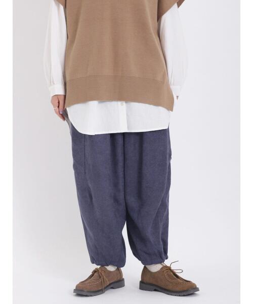 Samansa Mos2(サマンサ モスモス)の「【帯電防止】ベロアライクカーゴパンツ(カーゴパンツ・レディース・ネイビー/カーキ/キナリ・F)」の5枚目の写真