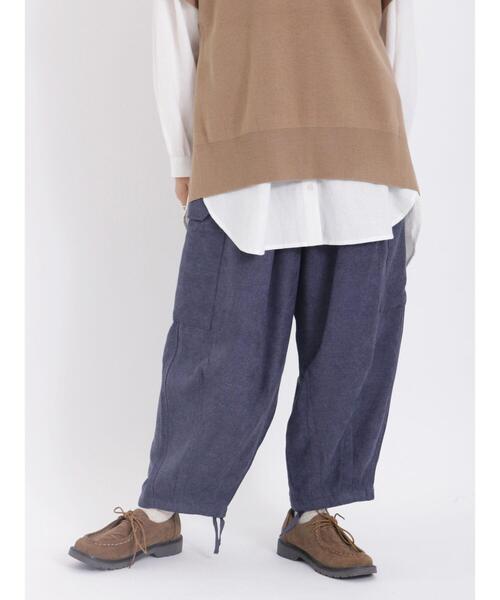 Samansa Mos2(サマンサ モスモス)の「【帯電防止】ベロアライクカーゴパンツ(カーゴパンツ・レディース・ネイビー/カーキ/キナリ・F)」の10枚目の写真