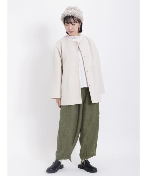 Samansa Mos2(サマンサ モスモス)の「【帯電防止】ベロアライクカーゴパンツ(カーゴパンツ・レディース・ネイビー/カーキ/キナリ・F)」の18枚目の写真