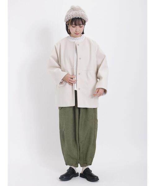 Samansa Mos2(サマンサ モスモス)の「【帯電防止】ベロアライクカーゴパンツ(カーゴパンツ・レディース・ネイビー/カーキ/キナリ・F)」の19枚目の写真