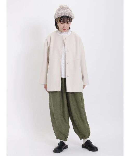 Samansa Mos2(サマンサ モスモス)の「【帯電防止】ベロアライクカーゴパンツ(カーゴパンツ・レディース・ネイビー/カーキ/キナリ・F)」の20枚目の写真