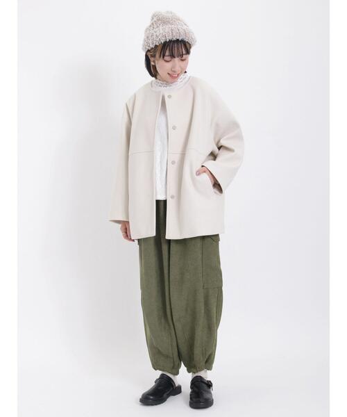 Samansa Mos2(サマンサ モスモス)の「【帯電防止】ベロアライクカーゴパンツ(カーゴパンツ・レディース・ネイビー/カーキ/キナリ・F)」の21枚目の写真