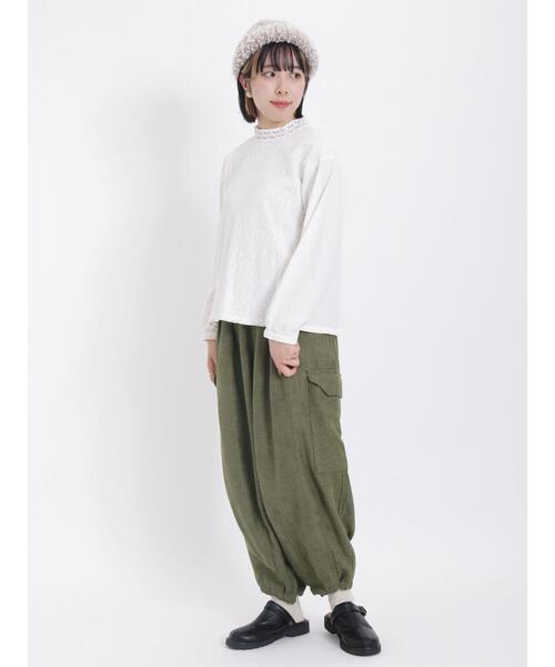 Samansa Mos2(サマンサ モスモス)の「【帯電防止】ベロアライクカーゴパンツ(カーゴパンツ・レディース・ネイビー/カーキ/キナリ・F)」の22枚目の写真