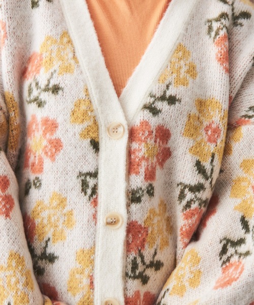 MERLOT（メルロー）の「フラワーカーディガン（ニット/セーター・レディース・イエロー/ブルー・FREE）」の3枚目の写真