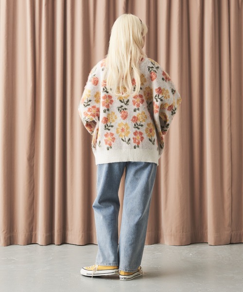 MERLOT（メルロー）の「フラワーカーディガン（ニット/セーター・レディース・イエロー/ブルー・FREE）」の9枚目の写真