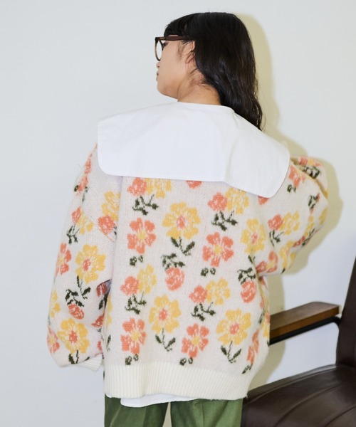 MERLOT（メルロー）の「フラワーカーディガン（ニット/セーター・レディース・イエロー/ブルー・FREE）」の22枚目の写真