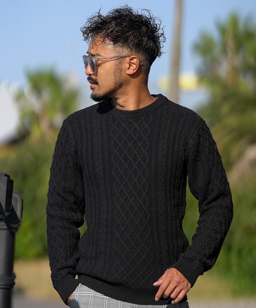 adamsJUGGLER（アダムスジャグラー）の「RTEG23ケーブルラウンドニット