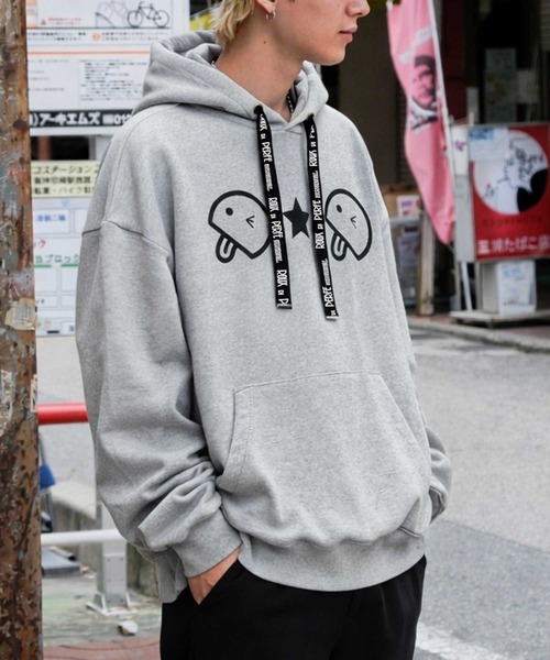 ROUXDI PERFE ルゥディパフィー]フロントベーマークロゴ紐フード