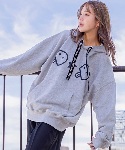 ROUXDI PERFE ルゥディパフィー]フロントベーマークロゴ紐フード