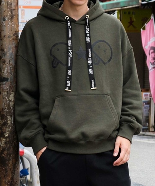 ROUXDI PERFE ルゥディパフィー]フロントベーマークロゴ紐フード