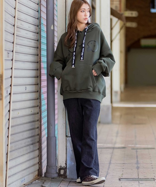 ROUXDI PERFE ルゥディパフィー]フロントベーマークロゴ紐フード