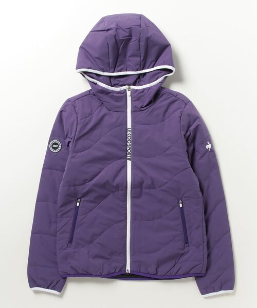 le coq sportif(ルコックスポルティフ)の「ルコックスポルティフ 【ストレッチフォーサー】中わたブルゾン(ブルゾン・レディース・ホワイト/パープル・L/M)」の1枚目の写真