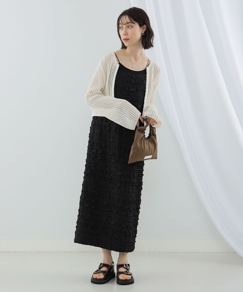 Ray BEAMS(レイビームス)の「Ray BEAMS / フクレ ジャカード タイト キャミ ワンピース(ワンピース・レディース・ブラック/イエロー・1/0)」の20枚目の写真