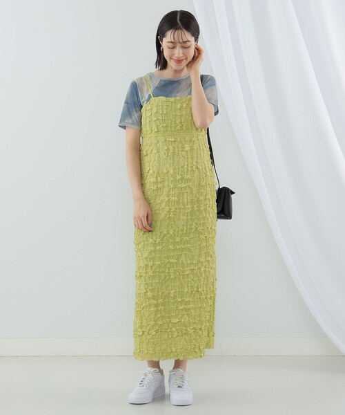 Ray BEAMS(レイビームス)の「Ray BEAMS / フクレ ジャカード タイト キャミ ワンピース(ワンピース・レディース・ブラック/イエロー・1/0)」の17枚目の写真