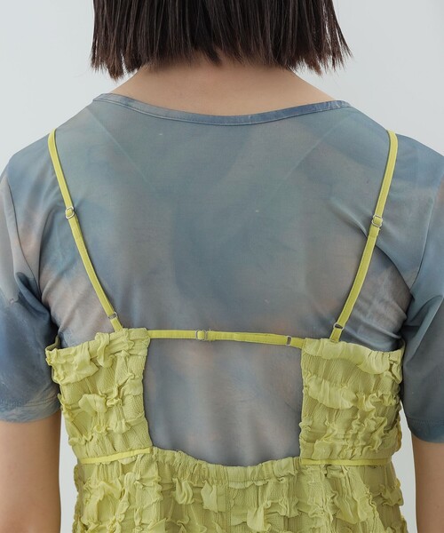 Ray BEAMS(レイビームス)の「Ray BEAMS / フクレ ジャカード タイト キャミ ワンピース(ワンピース・レディース・ブラック/イエロー・1/0)」の11枚目の写真