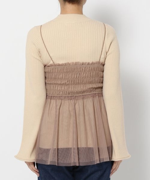 mysty woman（ミスティウーマン）の「チュールキャミリブニットSET　995504（ニット/セーター・レディース・モカ/ブルー系その他/アイボリー・FREE）」の14枚目の写真