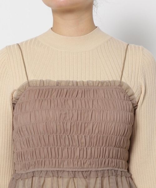 mysty woman（ミスティウーマン）の「チュールキャミリブニットSET　995504（ニット/セーター・レディース・モカ/ブルー系その他/アイボリー・FREE）」の15枚目の写真