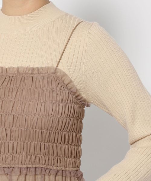 mysty woman（ミスティウーマン）の「チュールキャミリブニットSET　995504（ニット/セーター・レディース・モカ/ブルー系その他/アイボリー・FREE）」の16枚目の写真