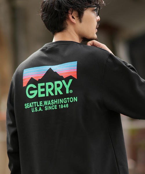 GERRY(ジェリー)の「【GERRY】別注 ボックスロゴプリント 裏起毛 スウェット トレーナー(スウェット・メンズ・ブルーグレー/杢グレー/ネイビー/ブラック/グリーン/グレー系/ネイビー系/ブラック系/ブルー系・MEDIUM/X-LARGE/LARGE)」の4枚目の写真