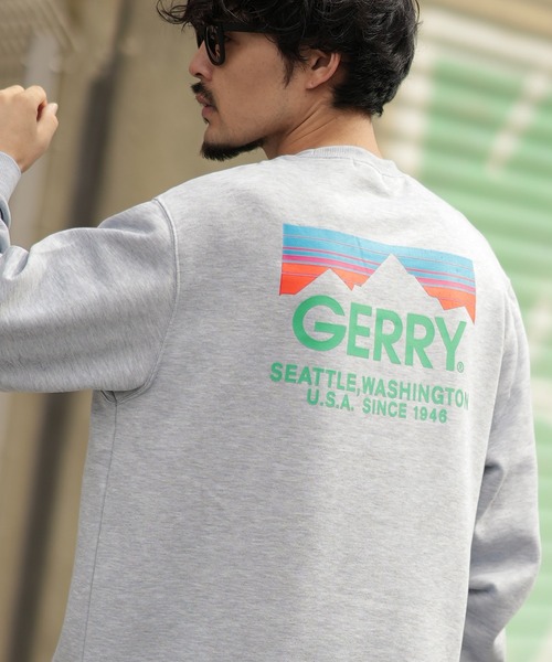 GERRY(ジェリー)の「【GERRY】別注 ボックスロゴプリント 裏起毛 スウェット トレーナー(スウェット・メンズ・ブルーグレー/杢グレー/ネイビー/ブラック/グリーン/グレー系/ネイビー系/ブラック系/ブルー系・MEDIUM/X-LARGE/LARGE)」の6枚目の写真
