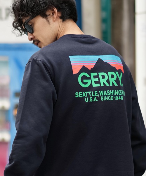 GERRY(ジェリー)の「【GERRY】別注 ボックスロゴプリント 裏起毛 スウェット トレーナー(スウェット・メンズ・ブルーグレー/杢グレー/ネイビー/ブラック/グリーン/グレー系/ネイビー系/ブラック系/ブルー系・MEDIUM/X-LARGE/LARGE)」の8枚目の写真