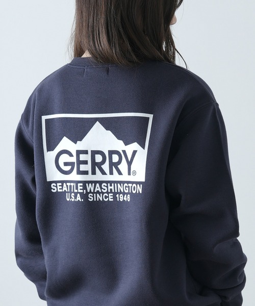 GERRY(ジェリー)の「【GERRY】別注 ボックスロゴプリント 裏起毛 スウェット トレーナー(スウェット・メンズ・ブルーグレー/杢グレー/ネイビー/ブラック/グリーン/グレー系/ネイビー系/ブラック系/ブルー系・MEDIUM/X-LARGE/LARGE)」の2枚目の写真