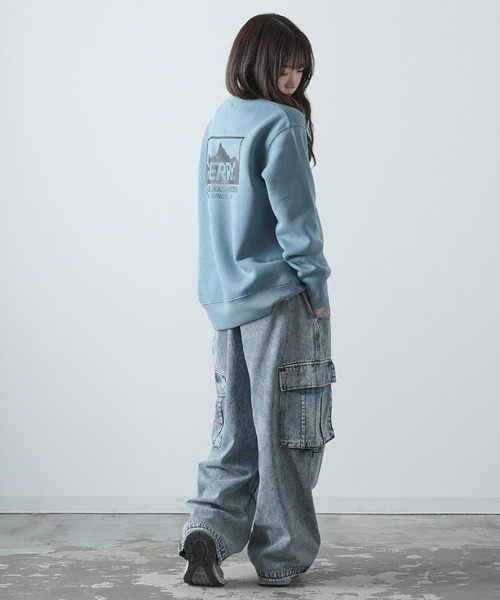 GERRY(ジェリー)の「【GERRY】別注 ボックスロゴプリント 裏起毛 スウェット トレーナー(スウェット・メンズ・ブルーグレー/杢グレー/ネイビー/ブラック/グリーン/グレー系/ネイビー系/ブラック系/ブルー系・MEDIUM/X-LARGE/LARGE)」の14枚目の写真