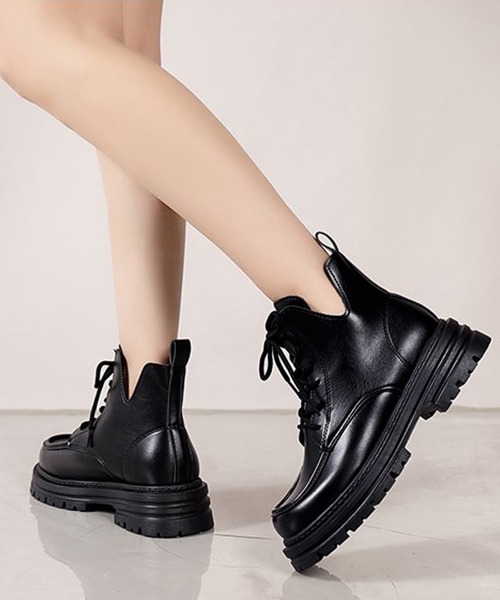 Miniministore（ミニミニストア）の「厚底ブーツ韓国 編み上げシューズ美脚脚長（ブーツ・レディース・ブラウン/ブラック・23.0cm/23.5cm/24.5cm/24.0cm/22.5cm）」の10枚目の写真