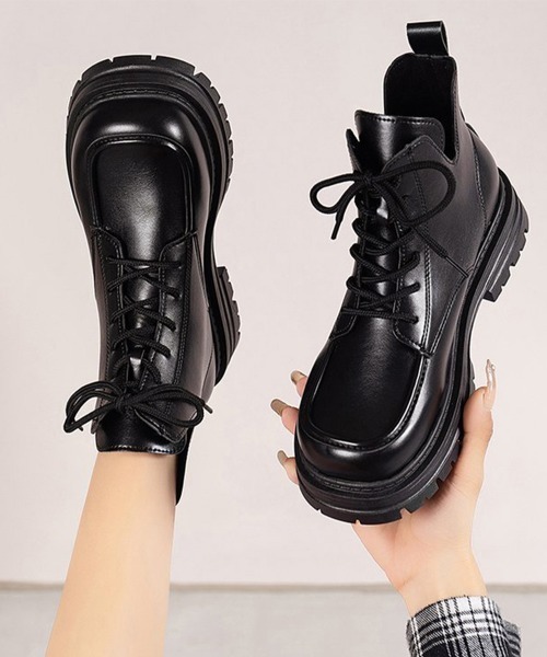 Miniministore（ミニミニストア）の「厚底ブーツ韓国 編み上げシューズ美脚脚長（ブーツ・レディース・ブラウン/ブラック・23.0cm/23.5cm/24.5cm/24.0cm/22.5cm）」の11枚目の写真