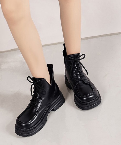 Miniministore（ミニミニストア）の「厚底ブーツ韓国 編み上げシューズ美脚脚長（ブーツ・レディース・ブラウン/ブラック・23.0cm/23.5cm/24.5cm/24.0cm/22.5cm）」の12枚目の写真