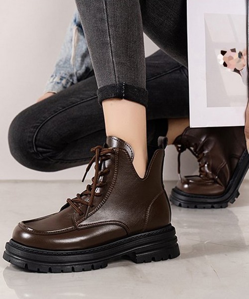 Miniministore（ミニミニストア）の「厚底ブーツ韓国 編み上げシューズ美脚脚長（ブーツ・レディース・ブラウン/ブラック・23.0cm/23.5cm/24.5cm/24.0cm/22.5cm）」の16枚目の写真