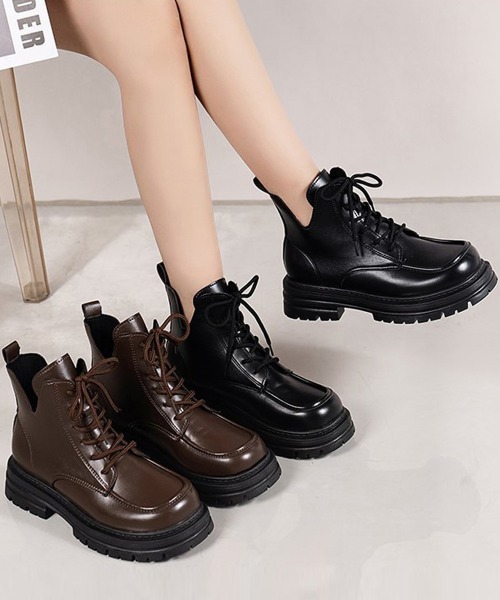 Miniministore（ミニミニストア）の「厚底ブーツ韓国 編み上げシューズ美脚脚長（ブーツ・レディース・ブラウン/ブラック・23.0cm/23.5cm/24.5cm/24.0cm/22.5cm）」の18枚目の写真
