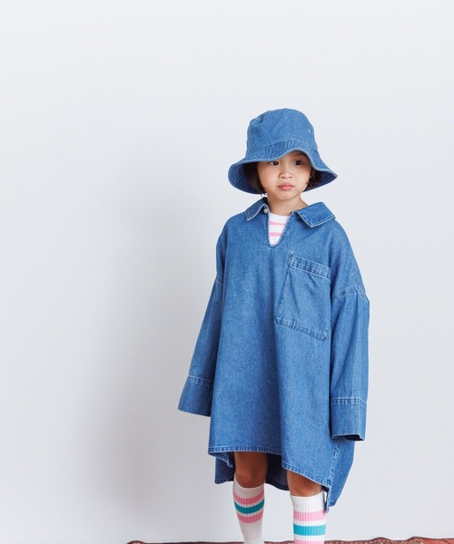 LOWRYS FARM（ローリーズファーム）の「デニムスキッパーシャツワンピース　 995363（ワンピース・キッズ・ブルー・130cm/140cm/120cm/110cm/150cm）」の5枚目の写真