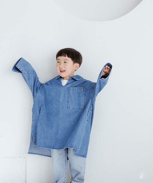 LOWRYS FARM（ローリーズファーム）の「デニムスキッパーシャツワンピース　 995363（ワンピース・キッズ・ブルー・130cm/140cm/120cm/110cm/150cm）」の18枚目の写真