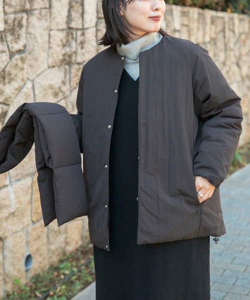 FORK&SPOON（フォークアンドスプーン）の「FORK&SPOON　マフラーセットダウンジャケット（ダウンジャケット/コート・レディース・ベージュ/ブラック・1）」の21枚目の写真