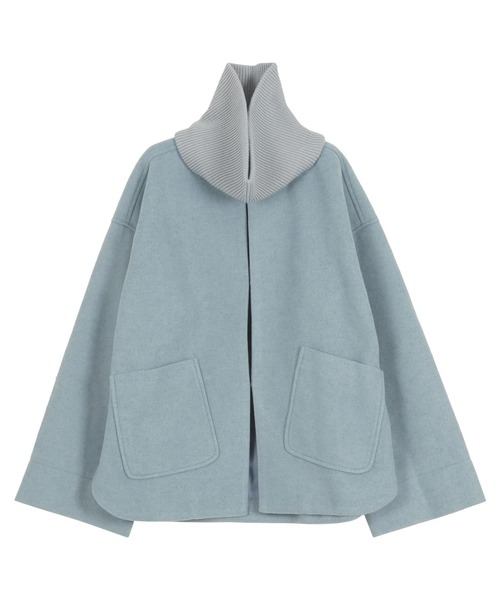 KOBE LETTUCE（コウベレタス）の「ニットスヌード付きノーカラーコート（ノーカラーコート・レディース・ブラウン/グレー/グレイッシュベージュ/ブルー・M）」の16枚目の写真