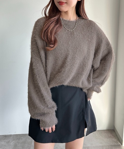 apres jour mignon(アプレジュールミニョン)の「アソートシャギーニット【ZOZOTOWN限定アイテム】(ニット/セーター・レディース・ブラック系その他/ブラック/グレイッシュベージュ/ネイビー・X-LARGE/フリー)」の19枚目の写真