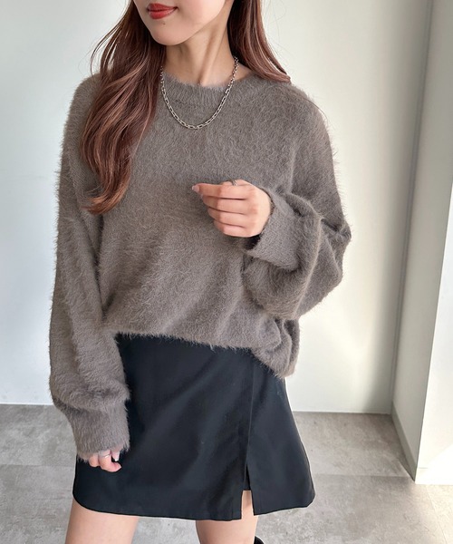 apres jour mignon(アプレジュールミニョン)の「アソートシャギーニット【ZOZOTOWN限定アイテム】(ニット/セーター・レディース・ブラック系その他/ブラック/グレイッシュベージュ/ネイビー・X-LARGE/フリー)」の20枚目の写真