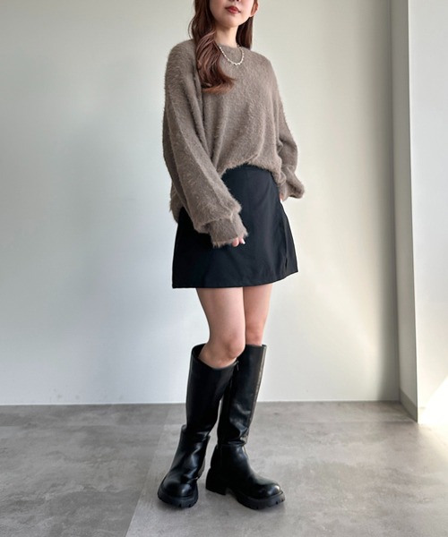 apres jour mignon(アプレジュールミニョン)の「アソートシャギーニット【ZOZOTOWN限定アイテム】(ニット/セーター・レディース・ブラック系その他/ブラック/グレイッシュベージュ/ネイビー・X-LARGE/フリー)」の22枚目の写真