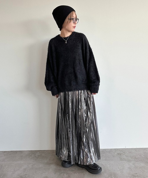 apres jour mignon(アプレジュールミニョン)の「アソートシャギーニット【ZOZOTOWN限定アイテム】(ニット/セーター・レディース・ブラック系その他/ブラック/グレイッシュベージュ/ネイビー・X-LARGE/フリー)」の12枚目の写真