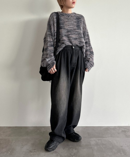apres jour mignon(アプレジュールミニョン)の「アソートシャギーニット【ZOZOTOWN限定アイテム】(ニット/セーター・レディース・ブラック系その他/ブラック/グレイッシュベージュ/ネイビー・X-LARGE/フリー)」の16枚目の写真