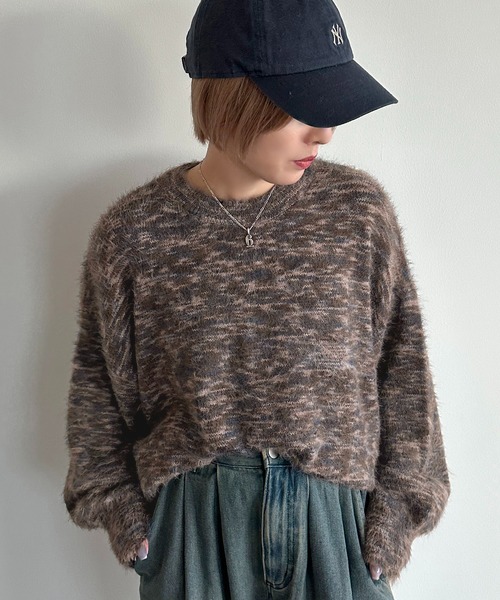 apres jour mignon(アプレジュールミニョン)の「アソートシャギーニット【ZOZOTOWN限定アイテム】(ニット/セーター・レディース・ブラック系その他/ブラック/グレイッシュベージュ/ネイビー・X-LARGE/フリー)」の7枚目の写真