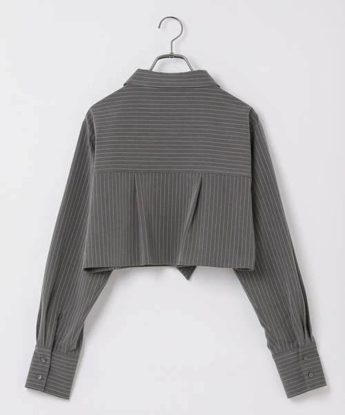 Heather(ヘザー)の「ネクタイショートシャツ 105335(シャツ/ブラウス・レディース・ブルー/ベージュ系その他/グレー系その他・FREE)」の11枚目の写真