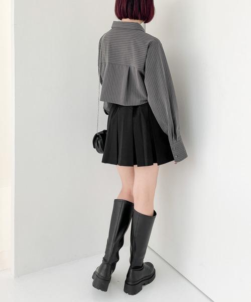 Heather(ヘザー)の「ネクタイショートシャツ 105335(シャツ/ブラウス・レディース・ブルー/ベージュ系その他/グレー系その他・FREE)」の16枚目の写真