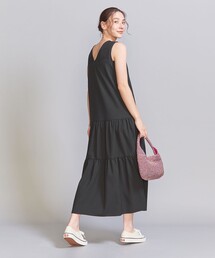 Beauty&youth】リネンライク ティアードノースリーブワンピース