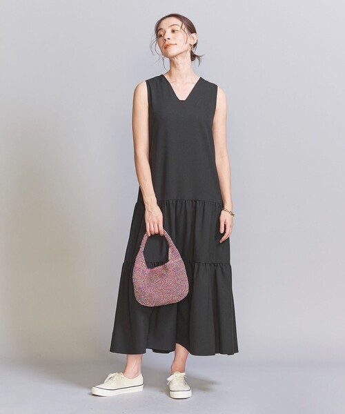 新品　【Beauty&youth】リネンライク ティアードノースリーブワンピース BEAUTY&YOUTH UNITED ARROWS（ビューティーアンドユース