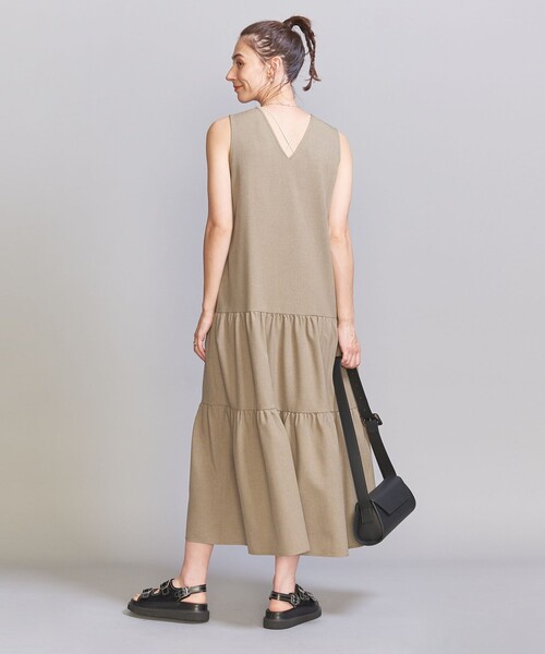 BEAUTY&YOUTH UNITED ARROWS（ビューティーアンドユースユナイテッドアローズ）の「【WEB限定】リネンライク ティアードノースリーブワンピース -2WAY/ウォッシャブル-（ワンピース・レディース・モカ/ブラック/ターコイズブルー/ライム/ダークブラウン・FREE）」の16枚目の写真