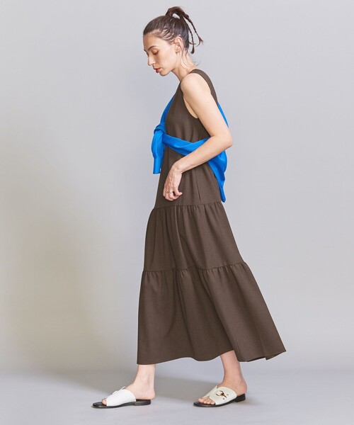 未使用 BEAUTY&YOUTH リネンライク ティアードノースリーブワンピース BEAUTY&YOUTH UNITED ARROWS（ビューティーアンドユース