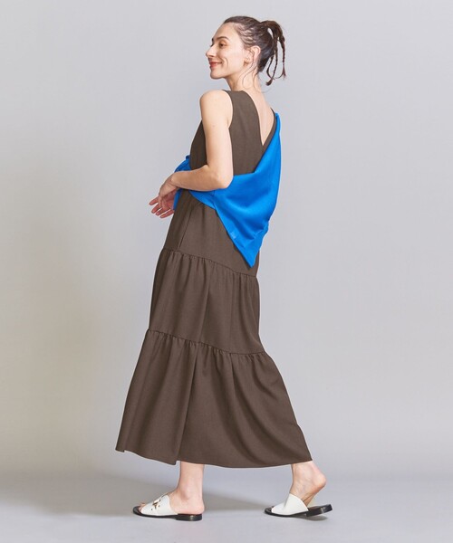 BEAUTY&YOUTH UNITED ARROWS（ビューティーアンドユースユナイテッドアローズ）の「【WEB限定】リネンライク ティアードノースリーブワンピース -2WAY/ウォッシャブル-（ワンピース・レディース・モカ/ブラック/ターコイズブルー/ライム/ダークブラウン・FREE）」の20枚目の写真
